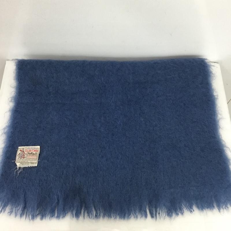 古着 USED マフラー マフラー GLEN CREE モヘア ワンポイント 青 / ブルー /  メンズ USED 古着 中古 10147568