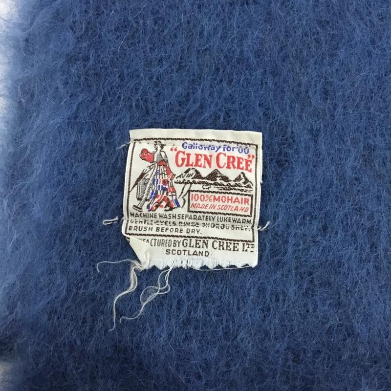 古着 USED マフラー マフラー GLEN CREE モヘア ワンポイント 青 / ブルー /  メンズ USED 古着 中古 10147568