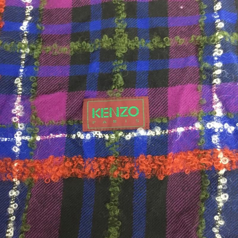 ケンゾー KENZO マフラー マフラー フリンジ ストール チェック マルチカラー / マルチカラー /  メンズ USED 古着 中古 10147569