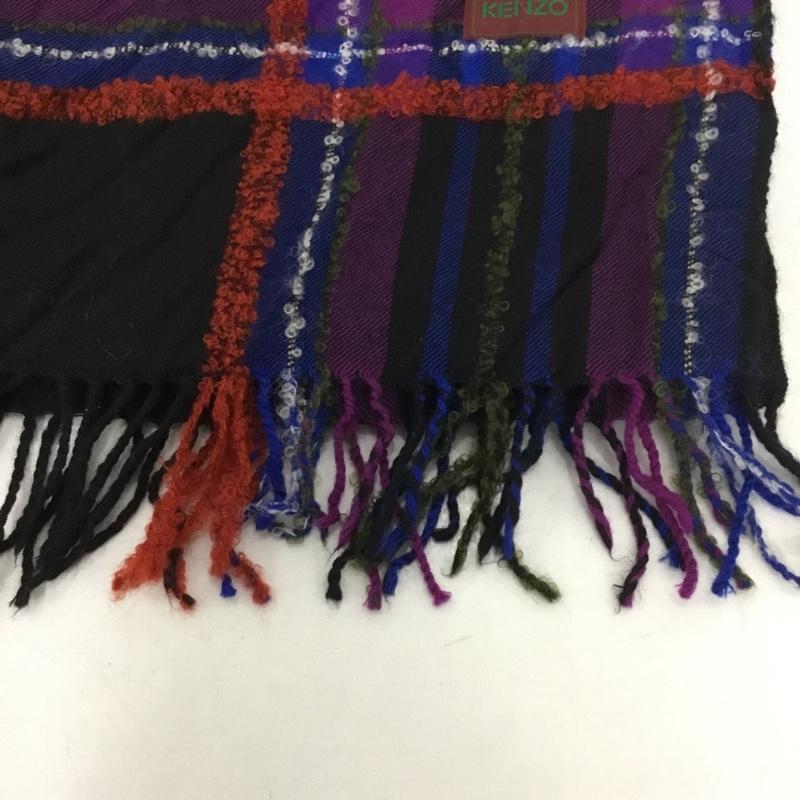 ケンゾー KENZO マフラー マフラー フリンジ ストール チェック マルチカラー / マルチカラー /  メンズ USED 古着 中古 10147569