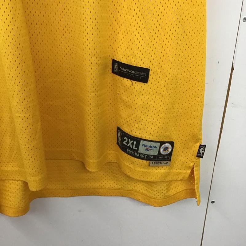 リーボック Reebok タンクトップ タンクトップ タンクトップ ノースリーブカットソー クルーネック XXL ロゴ、文字 黄 / イエロー /  メンズ USED 古着 中古 10147584
