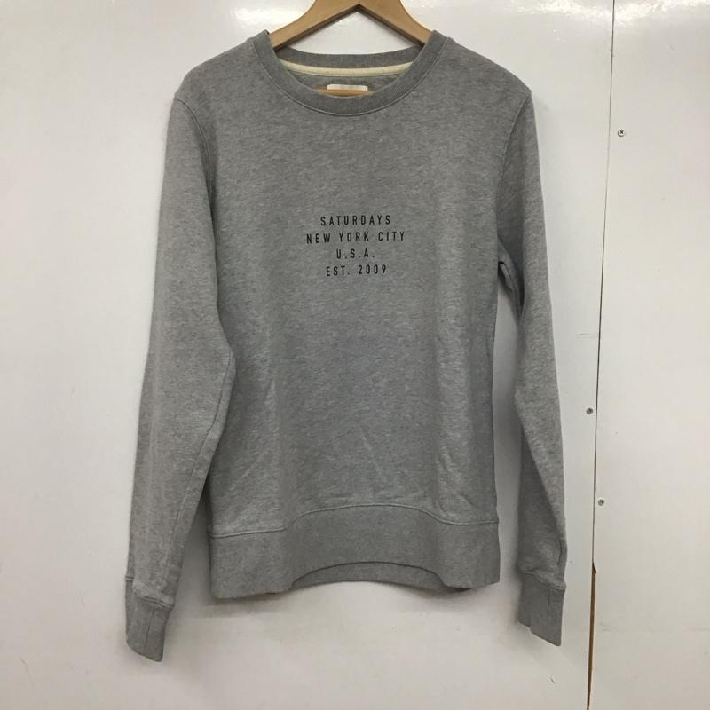 サタデーズサーフニューヨークシティー SATURDAYS SURF NYC トレーナー 長袖 長袖トレーナー スウェット クルーネック プルオーバー S ロゴ、文字 灰 / グレー /  メンズ USED 古着 中古 10147585