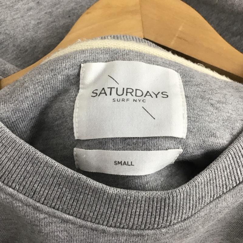 サタデーズサーフニューヨークシティー SATURDAYS SURF NYC トレーナー 長袖 長袖トレーナー スウェット クルーネック プルオーバー S ロゴ、文字 灰 / グレー /  メンズ USED 古着 中古 10147585