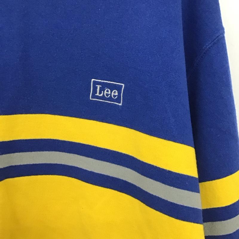 リー Lee トレーナー 長袖 長袖トレーナー スウェット クルーネック プルオーバー XL ロゴ、文字 青 / ブルー /  メンズ USED 古着 中古 10147617