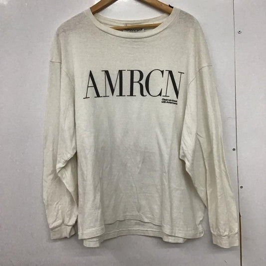 アメリカーナ AMERICANA カットソー 長袖 長袖カットソー プリントカットソー クルーネック ロゴ、文字 白 / ホワイト /  メンズ USED 古着 中古 10147619