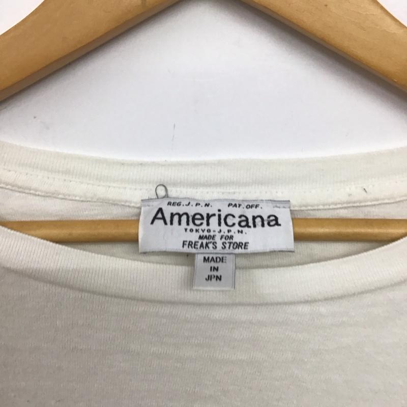 アメリカーナ AMERICANA カットソー 長袖 長袖カットソー プリントカットソー クルーネック ロゴ、文字 白 / ホワイト /  メンズ USED 古着 中古 10147619