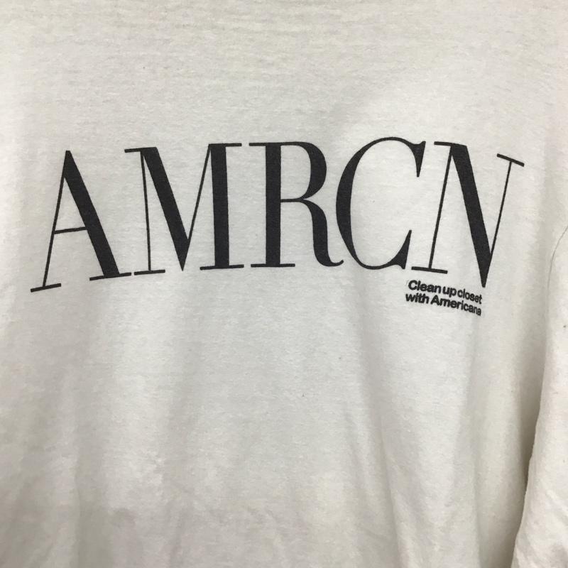 アメリカーナ AMERICANA カットソー 長袖 長袖カットソー プリントカットソー クルーネック ロゴ、文字 白 / ホワイト /  メンズ USED 古着 中古 10147619
