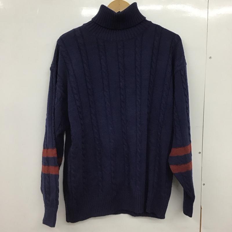 ヘリーハンセン HELLY HANSEN ニット、セーター 長袖 長袖ニットカットソー タートルネック セーター M  紺 / ネイビー /  メンズ USED 古着 中古 10147622