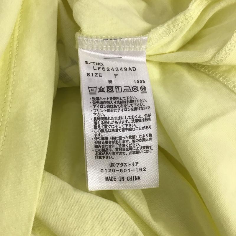 ローリーズファーム LOWRYS FARM カットソー 長袖 長袖カットソー プリントカットソー クルーネック FREE ロゴ、文字 黄 / イエロー /  レディース USED 古着 中古 10147637
