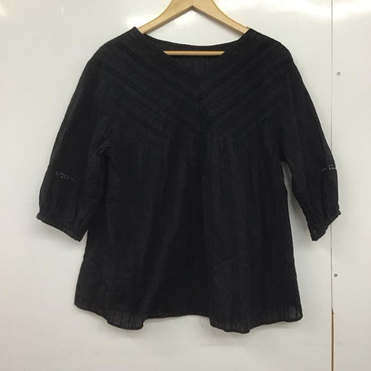 ユナイテッドアローズグリーンレーベルリラクシング UNITED ARROWS green label relaxing カットソー 半袖 半袖カットソー シャツ プルオーバー 総柄 黒 / ブラック /  レディース USED 古着 中古 10147668