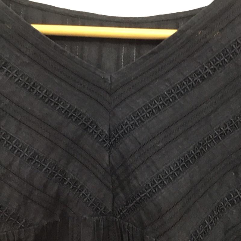 ユナイテッドアローズグリーンレーベルリラクシング UNITED ARROWS green label relaxing カットソー 半袖 半袖カットソー シャツ プルオーバー 総柄 黒 / ブラック /  レディース USED 古着 中古 10147668