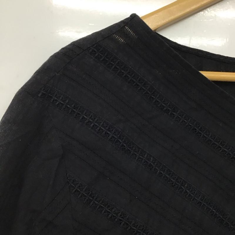 ユナイテッドアローズグリーンレーベルリラクシング UNITED ARROWS green label relaxing カットソー 半袖 半袖カットソー シャツ プルオーバー 総柄 黒 / ブラック /  レディース USED 古着 中古 10147668