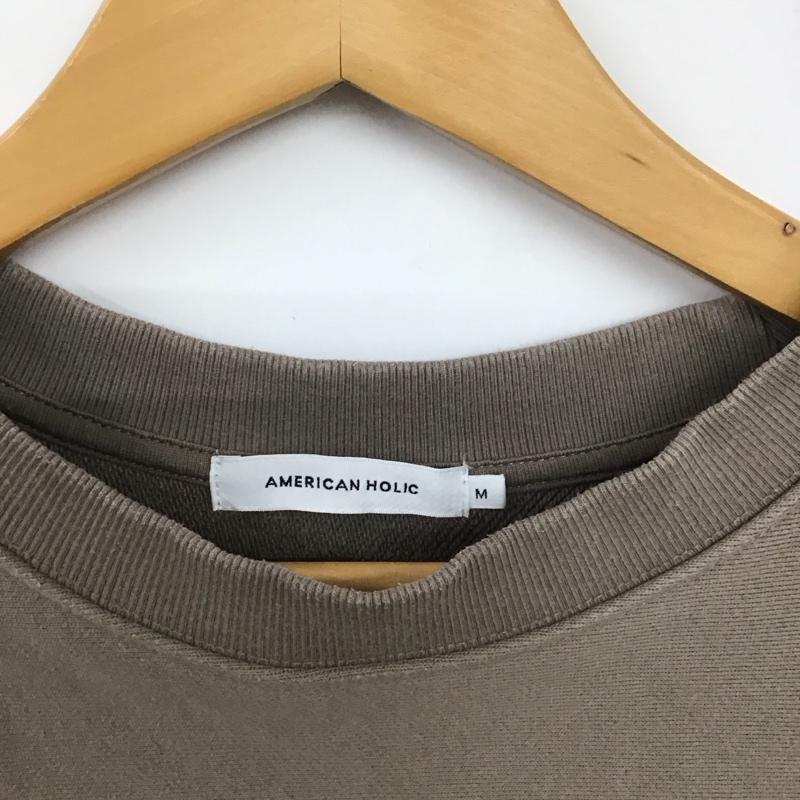 アメリカンホリック AMERICAN HOLIC トレーナー 長袖 長袖トレーナー スウェット クルーネック プルオーバー M ロゴ、文字 グレージュ / グレージュ /  レディース USED 古着 中古 10147672