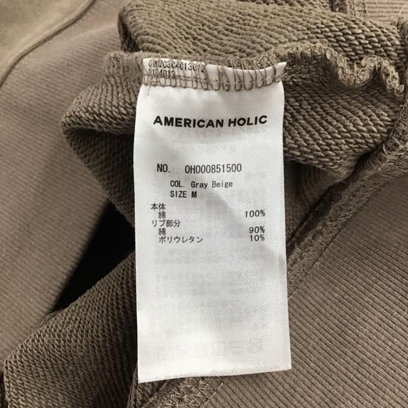 アメリカンホリック AMERICAN HOLIC トレーナー 長袖 長袖トレーナー スウェット クルーネック プルオーバー M ロゴ、文字 グレージュ / グレージュ /  レディース USED 古着 中古 10147672