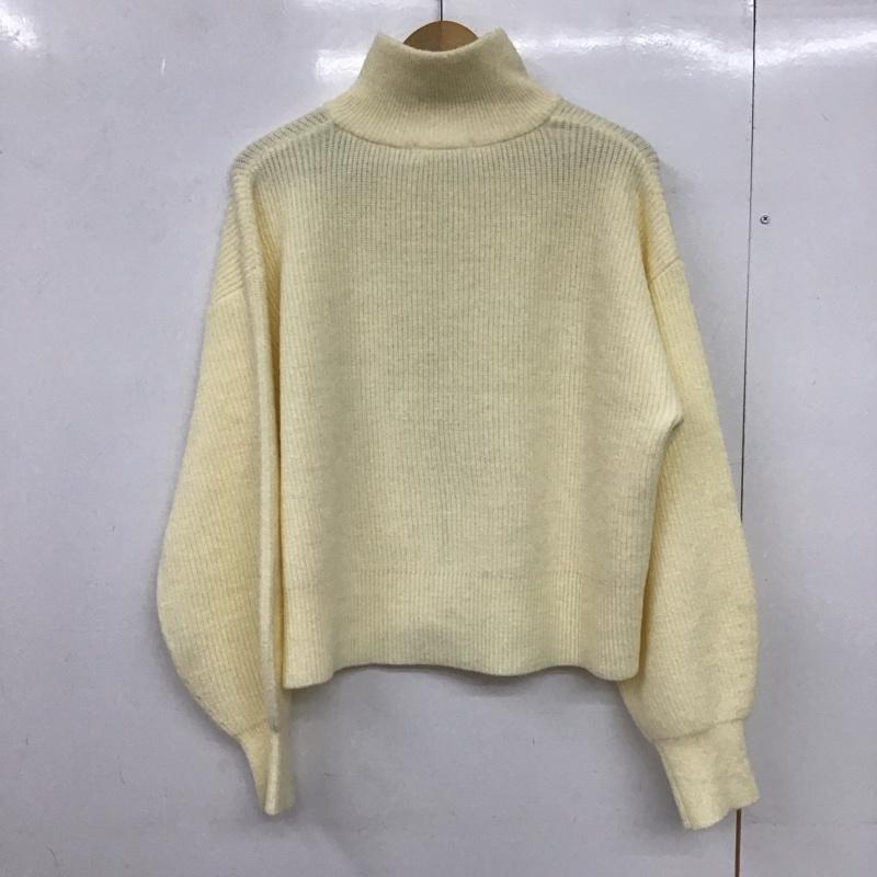 アメリカンホリック AMERICAN HOLIC ニット、セーター 長袖 長袖ニットカットソー スタンドネック セーター ジップアップ L 無地 アイボリー / アイボリー /  レディース USED 古着 中古 10147679