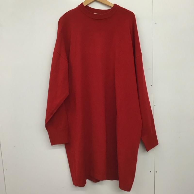 フリークスストア FREAK S STORE ワンピース ロングスカート 長袖ニットワンピース ロングスカート クルーネック ストレッチ FREE 無地 赤 / レッド /  レディース USED 古着 中古 10147691