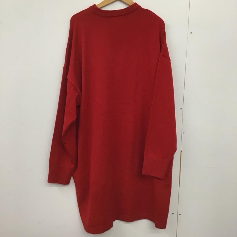 フリークスストア FREAK S STORE ワンピース ロングスカート 長袖ニットワンピース ロングスカート クルーネック ストレッチ FREE 無地 赤 / レッド /  レディース USED 古着 中古 10147691