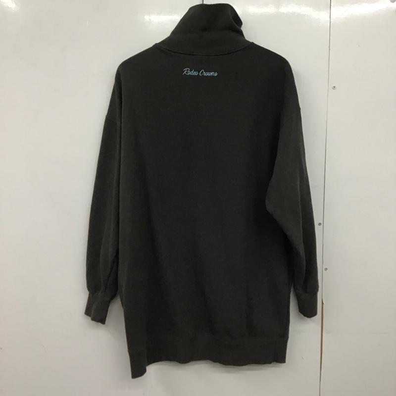 ロデオクラウンズ Rodeo Crowns トレーナー 長袖 長袖トレーナー ジップアップネック プルオーバー FREE ロゴ、文字 ダークグレー / ダークグレー /  レディース USED 古着 中古 10147699