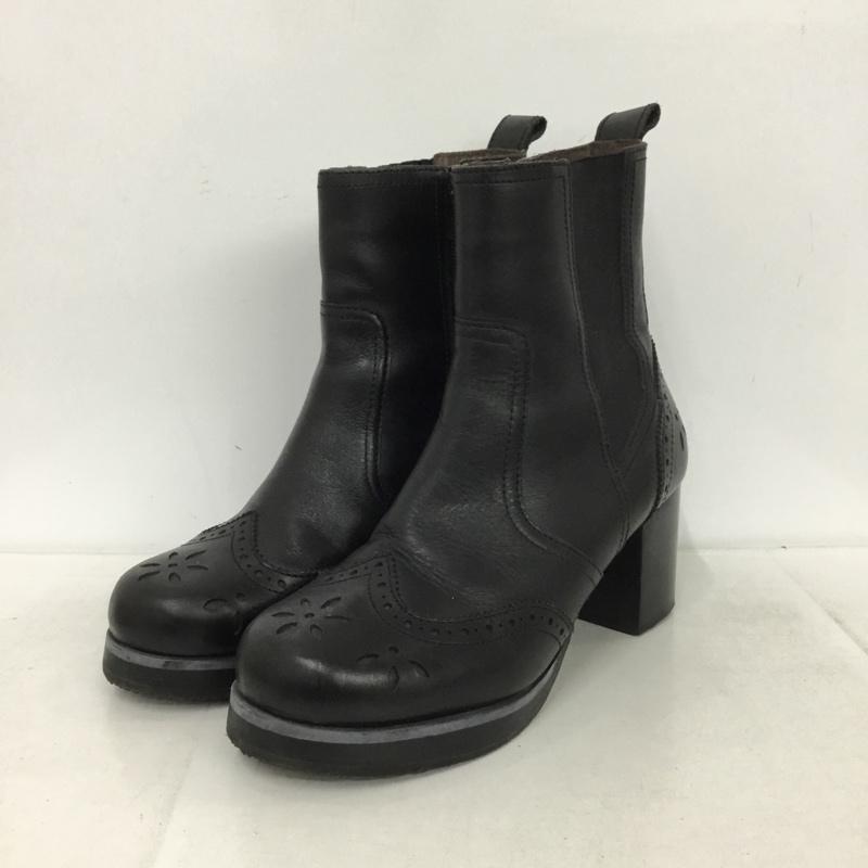 ヨースケ YOSUKE ブーツ ショートブーツ サイドゴアブーツ ウィングチップ ヒール 24.5cm 24.5cm  黒 / ブラック /  メンズ USED 古着 中古 10147712