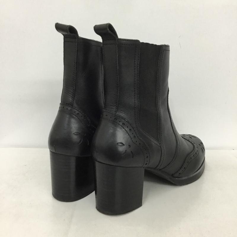 ヨースケ YOSUKE ブーツ ショートブーツ サイドゴアブーツ ウィングチップ ヒール 24.5cm 24.5cm  黒 / ブラック /  メンズ USED 古着 中古 10147712
