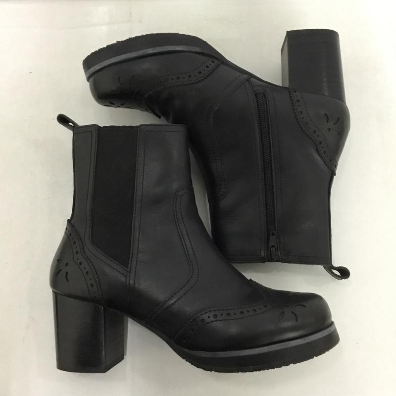 ヨースケ YOSUKE ブーツ ショートブーツ サイドゴアブーツ ウィングチップ ヒール 24.5cm 24.5cm  黒 / ブラック /  メンズ USED 古着 中古 10147712