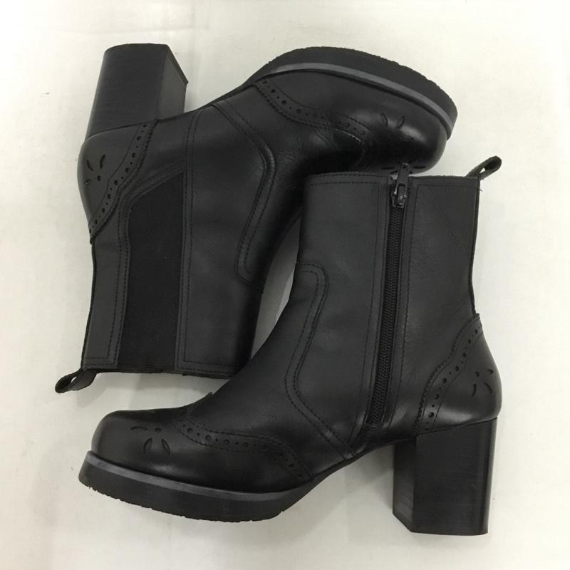 ヨースケ YOSUKE ブーツ ショートブーツ サイドゴアブーツ ウィングチップ ヒール 24.5cm 24.5cm  黒 / ブラック /  メンズ USED 古着 中古 10147712