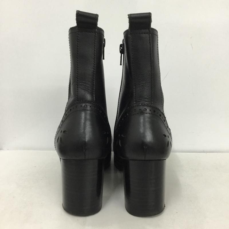 ヨースケ YOSUKE ブーツ ショートブーツ サイドゴアブーツ ウィングチップ ヒール 24.5cm 24.5cm  黒 / ブラック /  メンズ USED 古着 中古 10147712