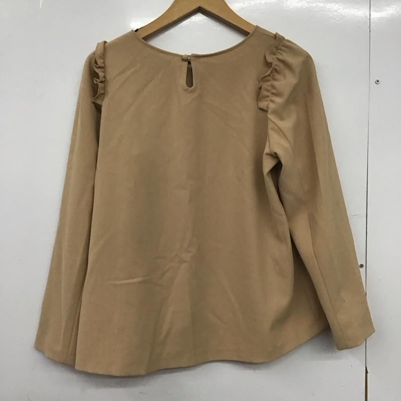 シップス SHIPS カットソー 長袖 311-05-0002 肩フリル 38 無地 ベージュ / ベージュ /  レディース USED 古着 中古 10147734