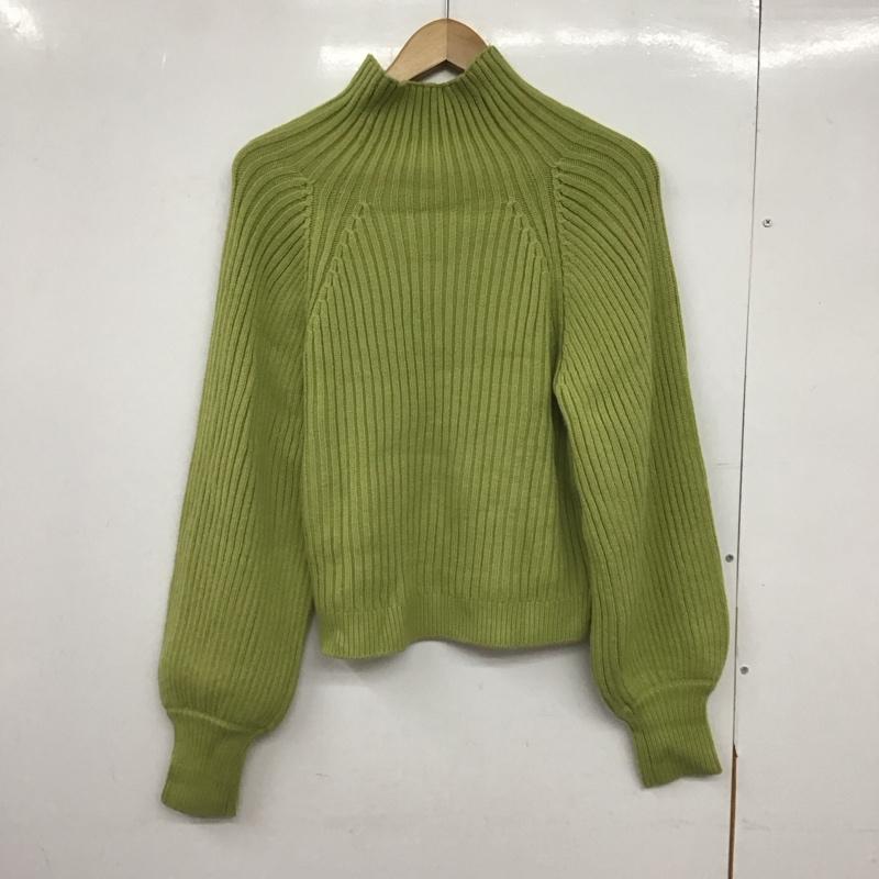 ミッシュマッシュ MISCH MASCH ニット、セーター 長袖 MO33N04 ハイネックボリュームスリーブニット ORiental TRaffic FREE 無地 黄緑 / イエローグリーン /  レディース USED 古着 中古 10147739
