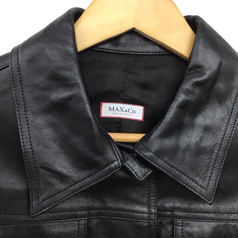 マックスアンドコー MAX&CO ジャケット、上着 レザージャケット 42 無地 黒 / ブラック /  レディース USED 古着 中古 10147749