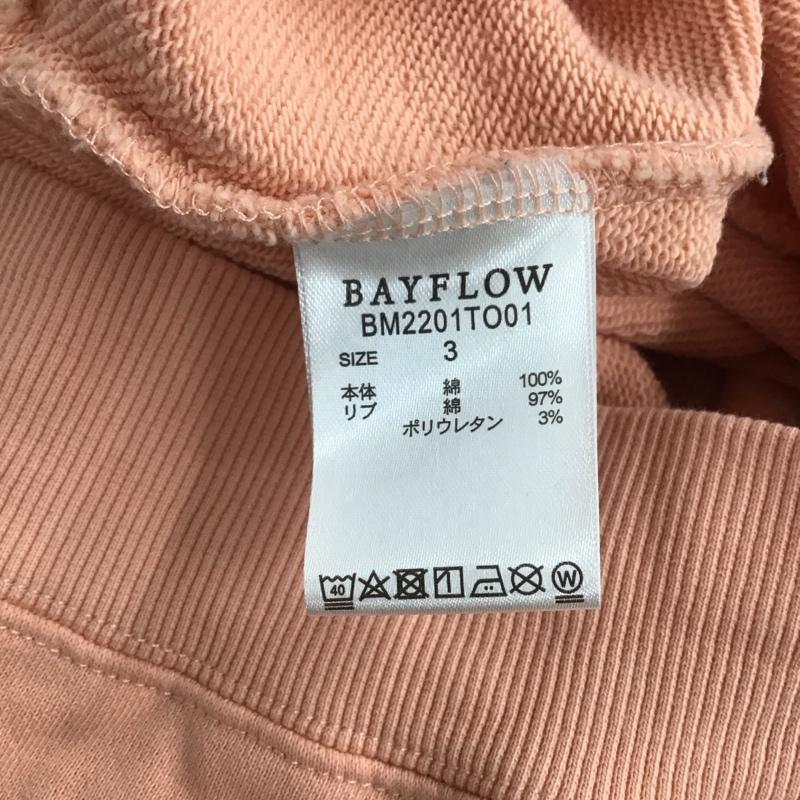 ベイフロー BAYFLOW トレーナー 長袖 BM2201TO01 スウェット 3 ロゴ、文字 桃 / ピンク /  メンズ USED 古着 中古 10147750