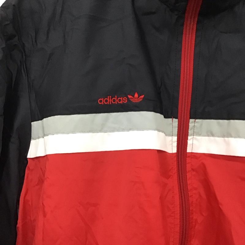アディダス adidas ジャケット、上着 ジャンパー、ブルゾン ジップアップジャケット ナイロンジャケット アウター ロゴ、文字 赤 / レッド /  メンズ USED 古着 中古 10147752