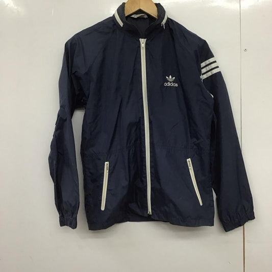 アディダス adidas ジャケット、上着 ジャンパー、ブルゾン ジップアップジャケット ナイロンジャケット アウター M ロゴ、文字 紺 / ネイビー /  メンズ USED 古着 中古 10147759
