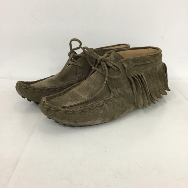 トッズ TOD S ブーツ ショートブーツ フリンジ モカシン 7 1/2 無地 灰 / グレー /  メンズ USED 古着 中古 10147765