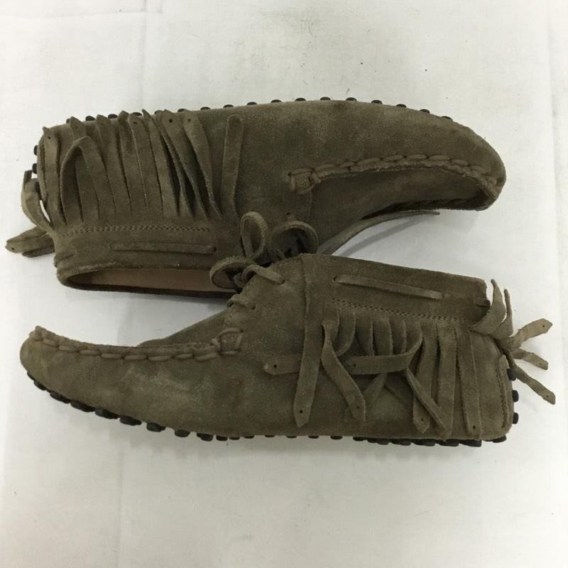トッズ TOD S ブーツ ショートブーツ フリンジ モカシン 7 1/2 無地 灰 / グレー /  メンズ USED 古着 中古 10147765