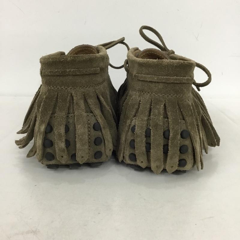トッズ TOD S ブーツ ショートブーツ フリンジ モカシン 7 1/2 無地 灰 / グレー /  メンズ USED 古着 中古 10147765