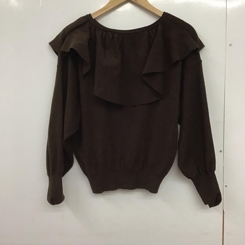 ローリーズファーム LOWRYS FARM ニット、セーター 長袖 FREE 無地 茶 / ブラウン /  レディース USED 古着 中古 10147768