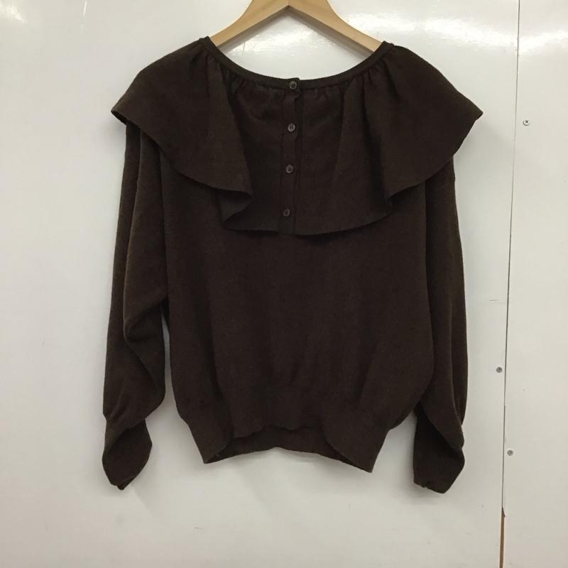ローリーズファーム LOWRYS FARM ニット、セーター 長袖 FREE 無地 茶 / ブラウン /  レディース USED 古着 中古 10147768