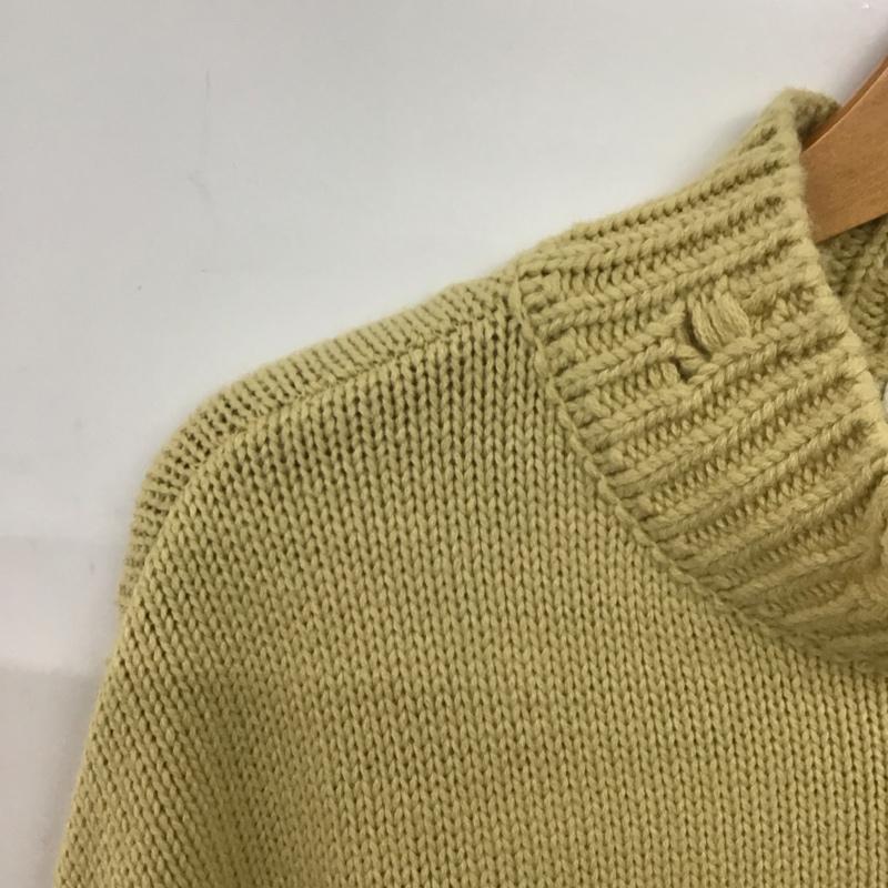 ニコアンド niko and... ニット、セーター 長袖 NKN26682CF ダメージ加工 L 無地 黄 / イエロー /  レディース USED 古着 中古 10147787