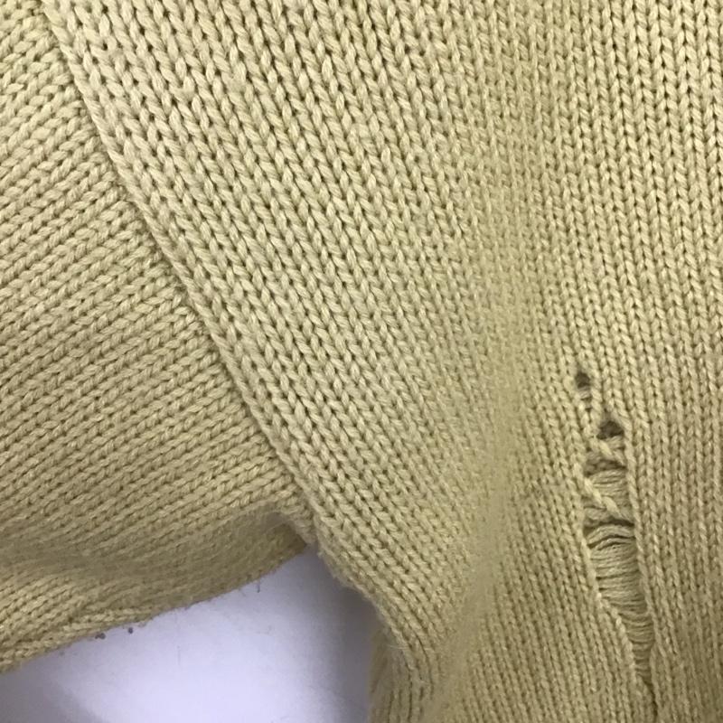 ニコアンド niko and... ニット、セーター 長袖 NKN26682CF ダメージ加工 L 無地 黄 / イエロー /  レディース USED 古着 中古 10147787