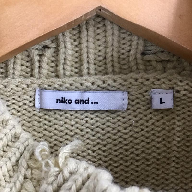 ニコアンド niko and... ニット、セーター 長袖 NKN26682CF ダメージ加工 L 無地 黄 / イエロー /  レディース USED 古着 中古 10147787