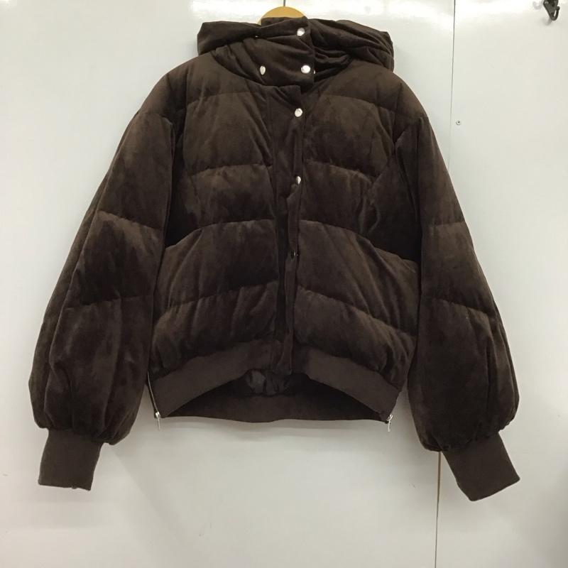 ジーナシス JEANASIS ジャケット、上着 ダウンジャケット JS071199TS ベロアクロップドダウンジャケット FREE 無地 茶 / ブラウン /  レディース USED 古着 中古 10147793
