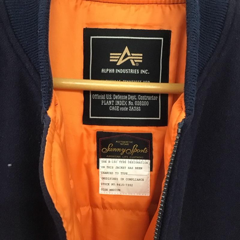 アルファインダストリー Alpha Industries ジャケット、上着 ジャンパー、ブルゾン ジップアップジャケット ミリタリージャケット sunnysports M 無地 紺 / ネイビー /  メンズ USED 古着 中古 10147812