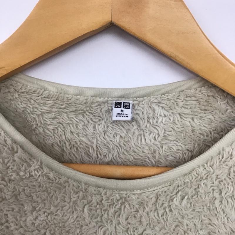 ユニクロ UNIQLO カットソー 長袖 341-429186 ファーリーフリースプルオーバー M 無地 オフホワイト / オフホワイト /  メンズ USED 古着 中古 10147863