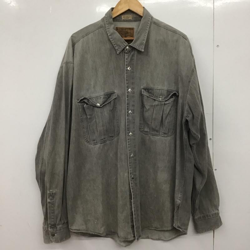古着 USED シャツ、ブラウス 長袖 長袖シャツ 無地シャツ カラーシャツ XXL 無地 灰 / グレー /  メンズ USED 古着 中古 10147867