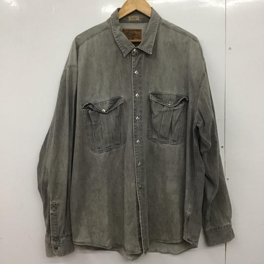 古着 USED シャツ、ブラウス 長袖 長袖シャツ 無地シャツ カラーシャツ XXL 無地 灰 / グレー /  メンズ USED 古着 中古 10147867