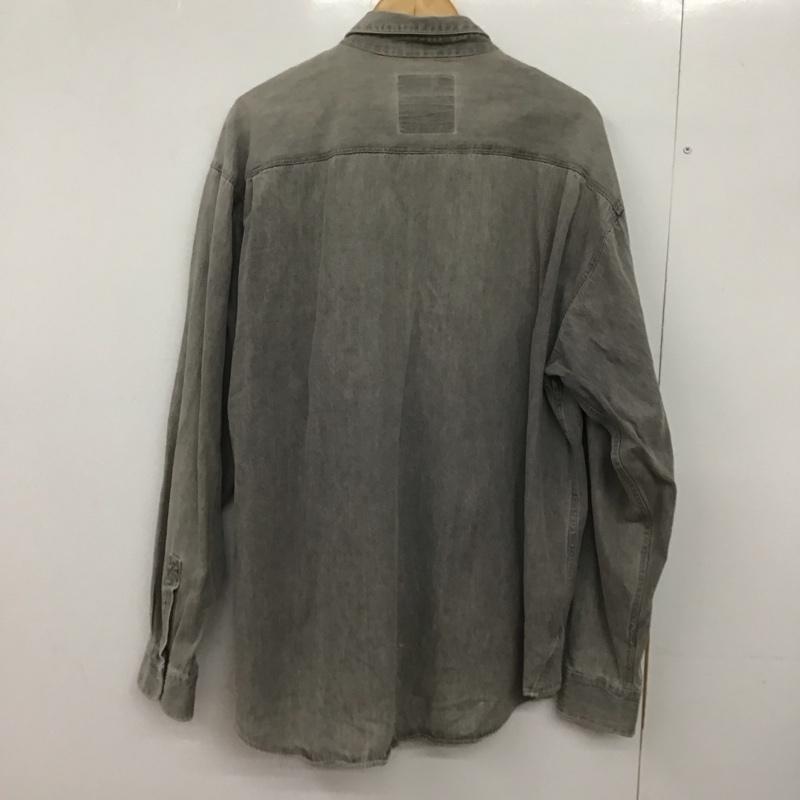 古着 USED シャツ、ブラウス 長袖 長袖シャツ 無地シャツ カラーシャツ XXL 無地 灰 / グレー /  メンズ USED 古着 中古 10147867