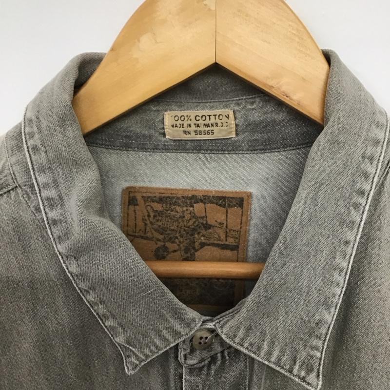 古着 USED シャツ、ブラウス 長袖 長袖シャツ 無地シャツ カラーシャツ XXL 無地 灰 / グレー /  メンズ USED 古着 中古 10147867