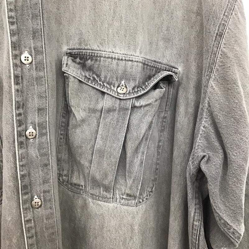 古着 USED シャツ、ブラウス 長袖 長袖シャツ 無地シャツ カラーシャツ XXL 無地 灰 / グレー /  メンズ USED 古着 中古 10147867