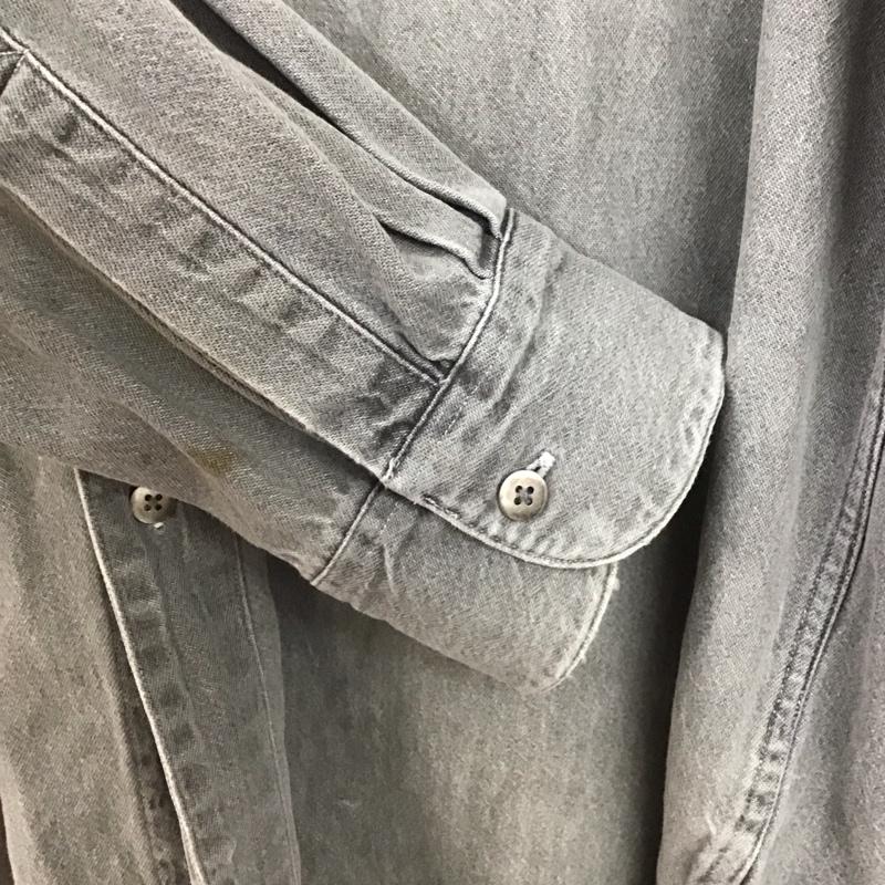 古着 USED シャツ、ブラウス 長袖 長袖シャツ 無地シャツ カラーシャツ XXL 無地 灰 / グレー /  メンズ USED 古着 中古 10147867
